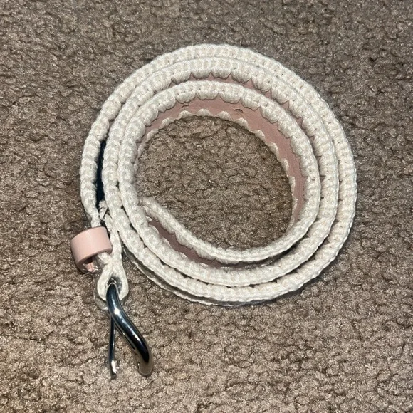 Rachel Comey Thin Crochet Estate Belt Leather Silver Blush XS‎ - Picture 6 of 11